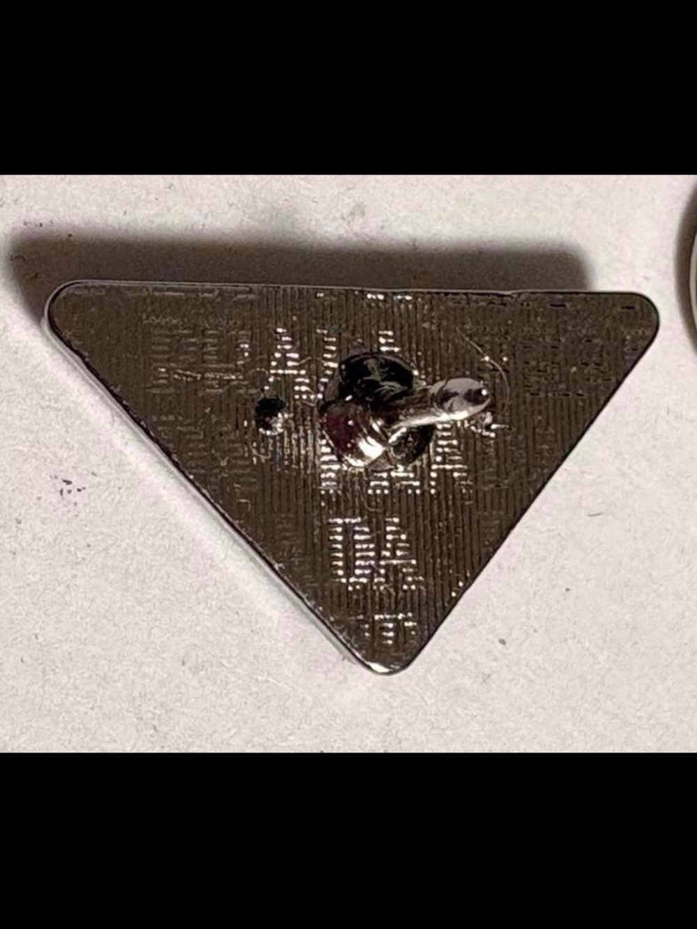 Prada Black and Silver Triangle Logo Pin/Brooch - Picture 5 of 5